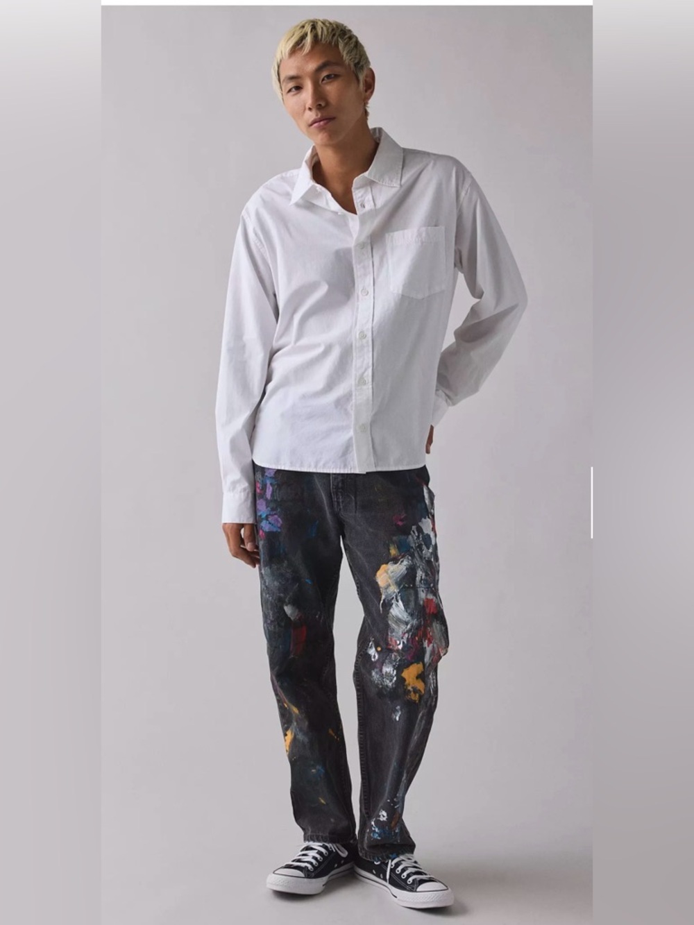 Urban Outfitters Remade By UO Painted Levi’s Slouchy Fit Jeans 🔥 waist 32